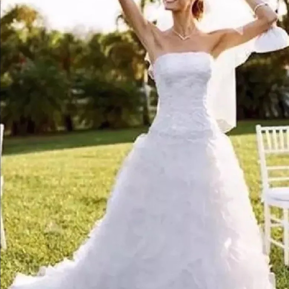 Monique Luo Wedding Gown Size 18w why pearl tulle